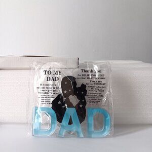 To My Dad Thank You Clear Acrylic Heart Shaped Plaque 3.5" Tall Boxed Gift